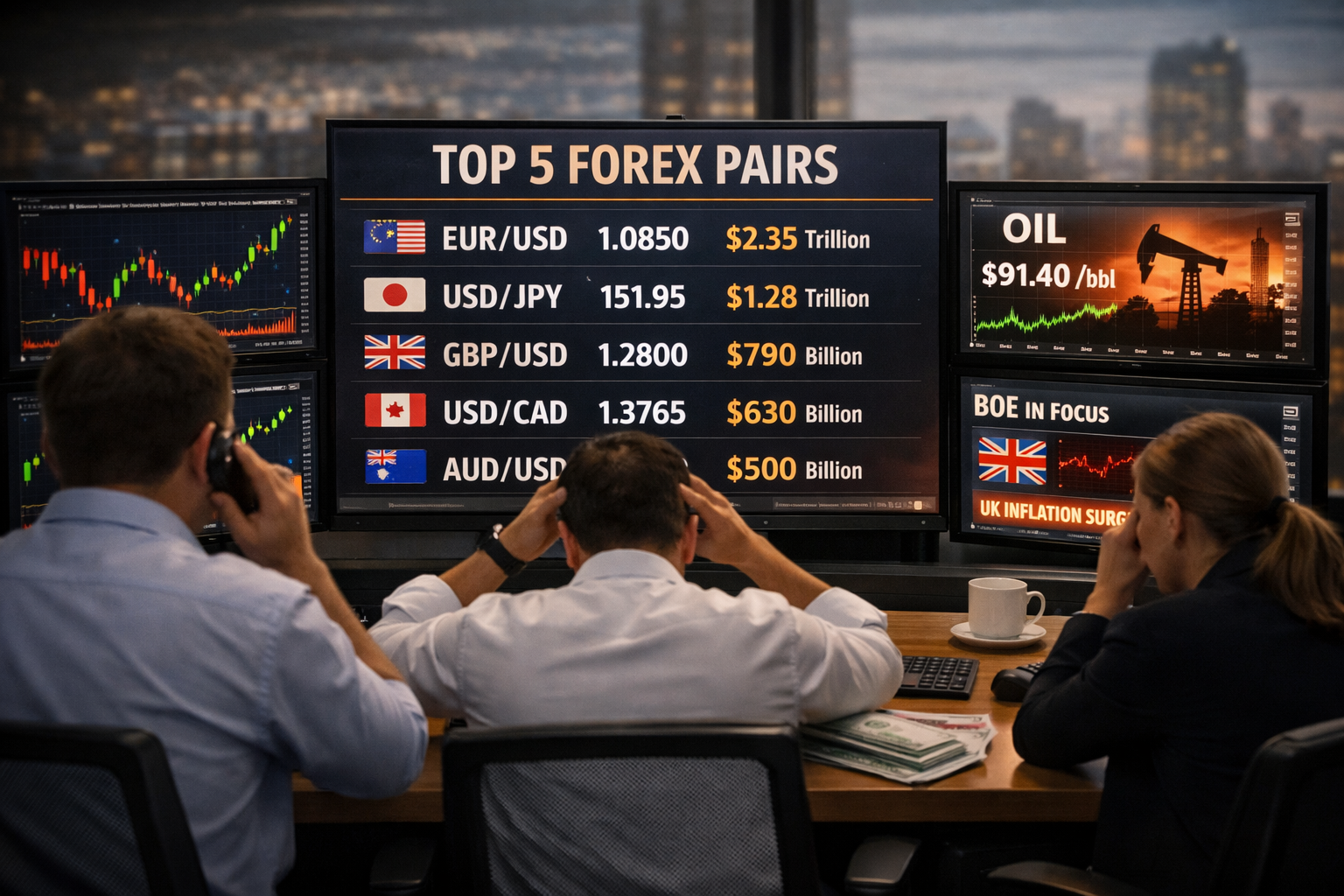 The 5 Most Traded Forex Pairs of Last Week