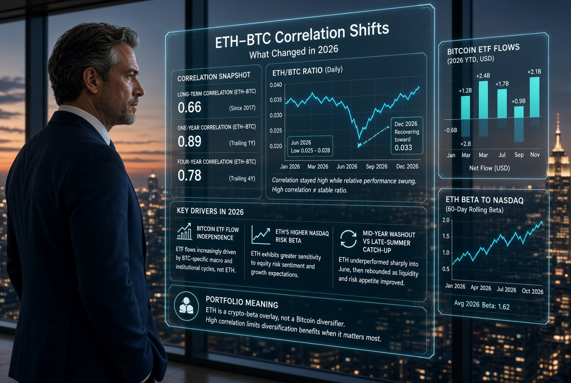 Why ETH Outperformed Inside a Tight BTC Correlation