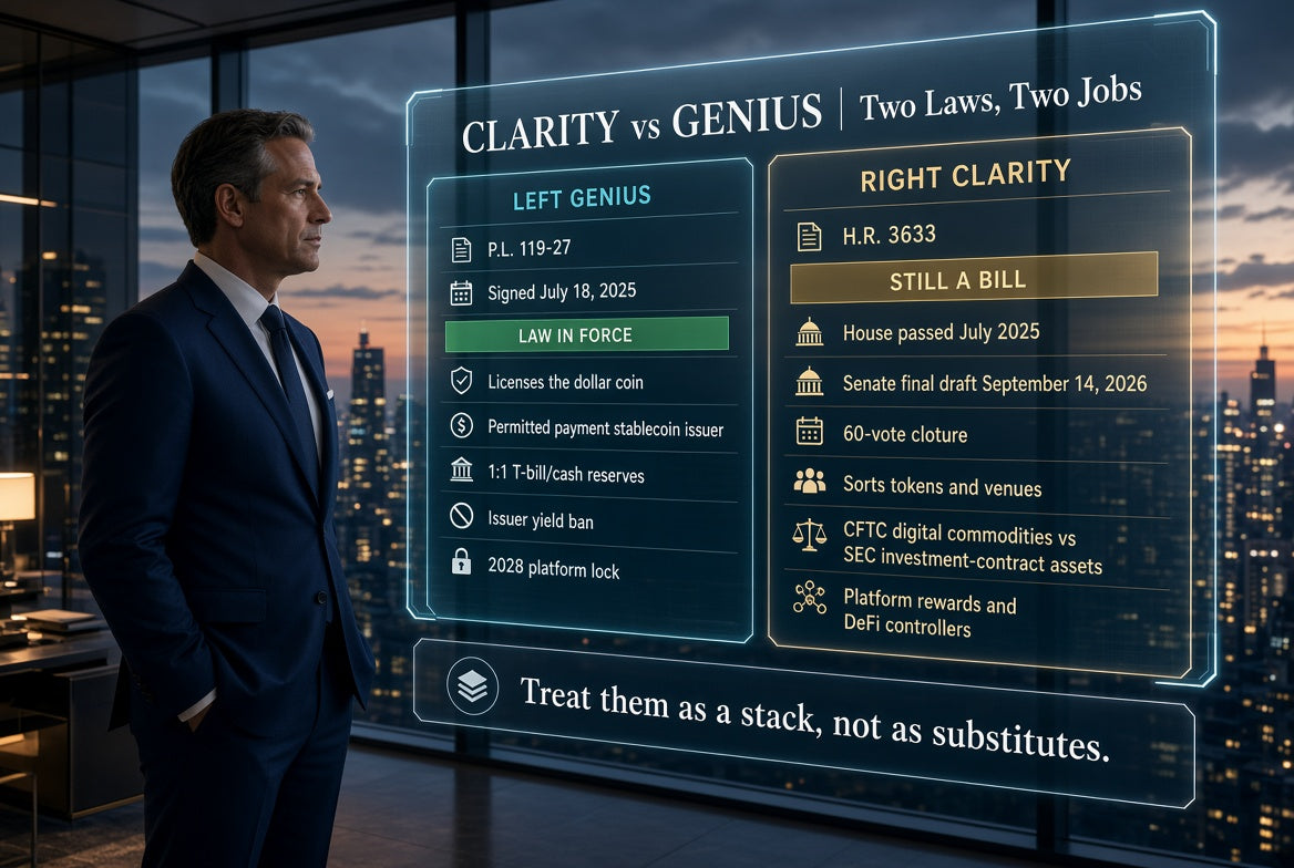 The 2027–2028 Digital‑Asset Reset: Prudential vs Market‑Structure Rules